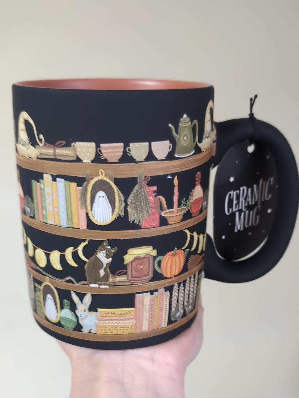 Sunday Morning Ceramics Ghost Library Bookish Halloween Mug 📚👻Soft Touch Matte